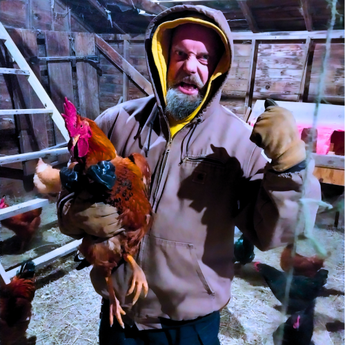 Shane With Chicken